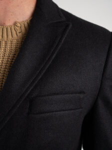 BL11 Cappotto morbido con collo a V e taschino BL1915 Nero (1)