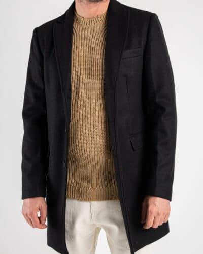 BL11 Cappotto morbido con collo a V e taschino BL1915 Nero 2 BL.11 BL11 Cappotto morbido con collo a V e taschino BL1915 Nero