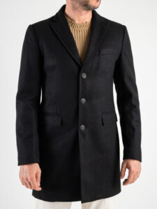 BL11 Cappotto morbido con collo a V e taschino BL1915 Nero (8)