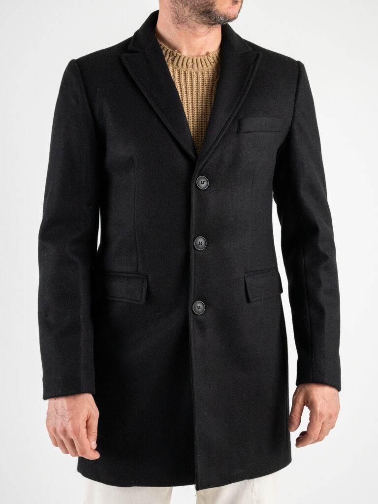 BL11 Cappotto morbido con collo a V e taschino BL1915 Nero 8 BL.11 BL11 Cappotto morbido con collo a V e taschino BL1915 Nero