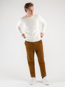 BL11 Maglione girocollo misto lana lavorato BELLINI Panna (2)