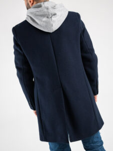 Cappotto basico con collo a V con e taschino CAP2201 Blu3