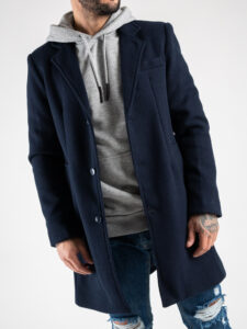 Cappotto basico con collo a V con e taschino CAP2201 Blu4