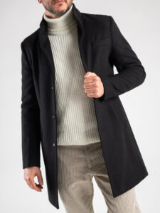 Cappotto basico con collo coreana e taschino CAP2202 Beige8