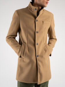 Cappotto basico con collo coreana e taschino CAP2202 Cammello (5)
