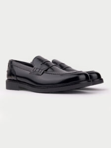 ESTASI Mocassino in pelle Made In Italy LUCA Nero1