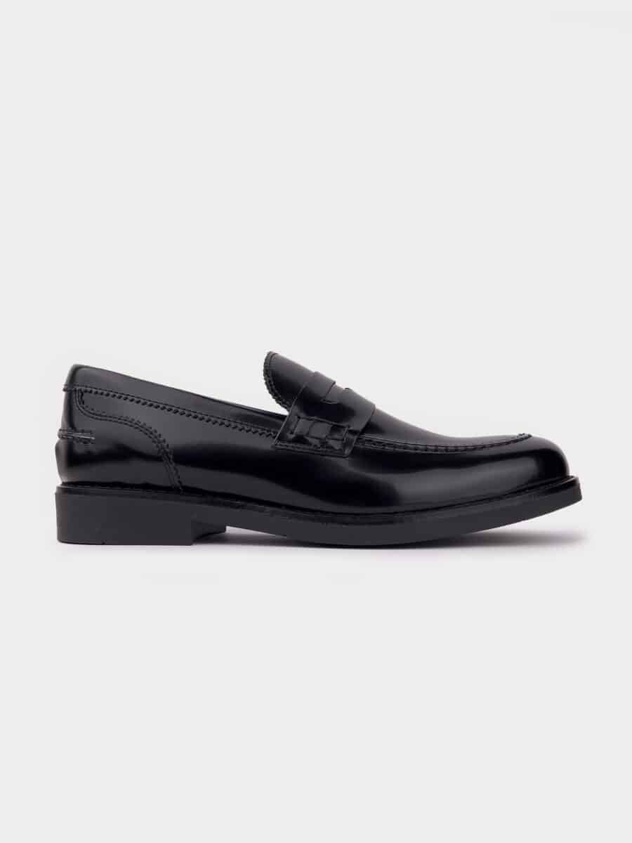 ESTASI Mocassino in pelle Made In Italy LUCA Nero