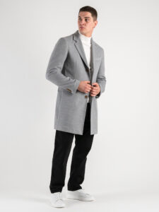 IMPERIAL Cappotto microfantasia scollo a v con taschino K5441K2108 Grigio (3)