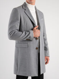 IMPERIAL Cappotto microfantasia scollo a v con taschino K5441K2108 Grigio (5)