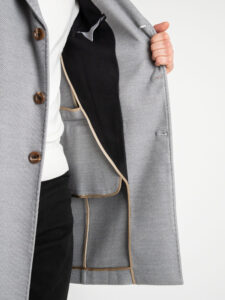 IMPERIAL Cappotto microfantasia scollo a v con taschino K5441K2108 Grigio (6)
