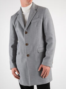 IMPERIAL Cappotto microfantasia scollo a v con taschino K5441K2108 Grigio (9)
