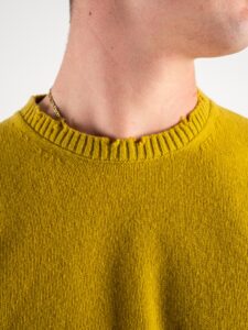 IMPERIAL Maglione misto lana con piccole rotture sul collo e fondo M6407K108 Ocra (6)