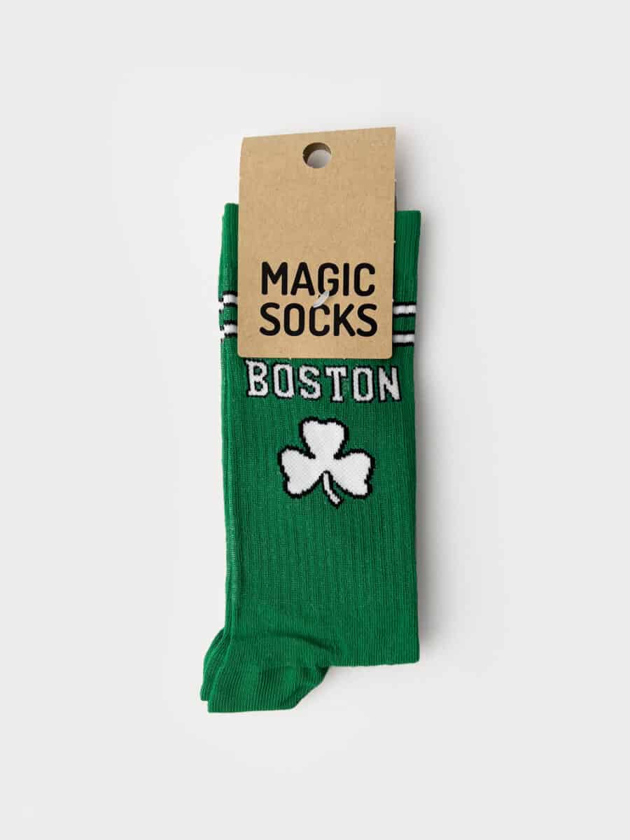 MAGIC SOCKS Calze in spugna unisex tg. unica stampa BOSTON 33 Verde