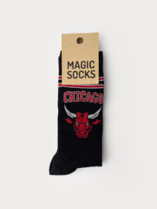 MAGIC SOCKS Calze in spugna unisex tg. unica stampa CHICAGO 23 Nero