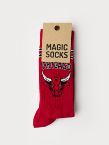 MAGIC SOCKS Calze in spugna unisex tg. unica stampa CHICAGO 23 Rosso