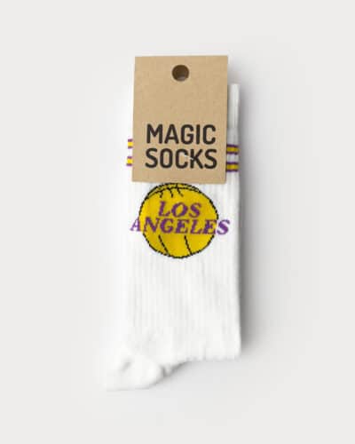 MAGIC SOCKS Calze in spugna unisex tg. unica stampa LOS ANGELES Bianco Nuovi Arrivi