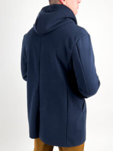 MOD Cappotto con cappuccio e bottoni frontali GP:2033 Blu1