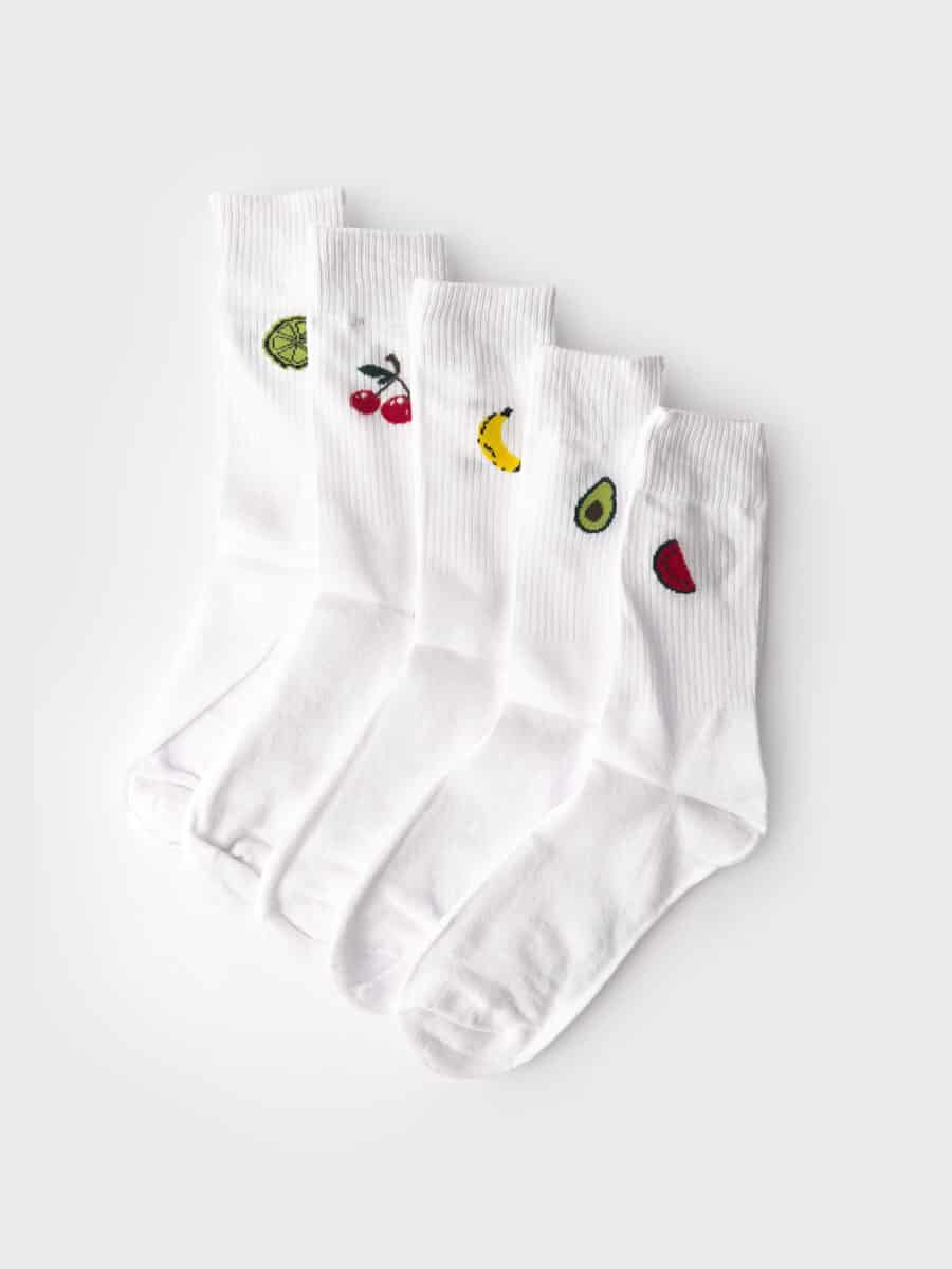 ONLY & SONS Pack 5 calze tg. unica in spugna FRUIT 22024515 White