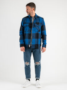 ONLY&SONS Camicia in flanella a quadri con tasche MILO 22019854 True Blue (7)
