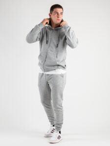 ONLY&SONS Felpa full zip felpata con cappuccio CERES 22018684 Light Grey Melange (2)