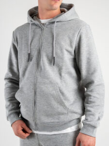ONLY&SONS Felpa full zip felpata con cappuccio CERES 22018684 Light Grey Melange (3)