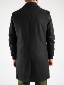 V2 Cappotto slim con zip laterale, polsini e interni scozzesi Nero4
