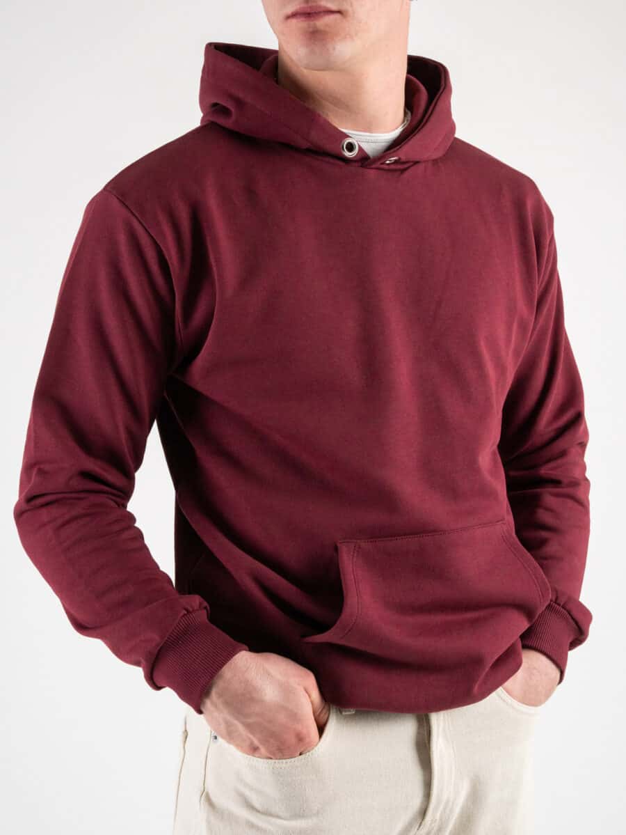 BERNA Felpa con cappuccio e tascone 215266 Bordeaux