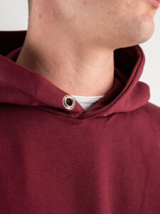 BERNA Felpa con cappuccio e tascone 215266 Bordeaux2
