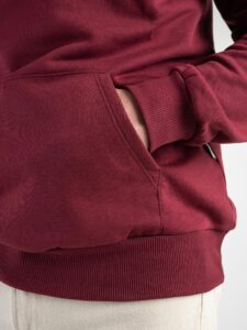 BERNA Felpa con cappuccio e tascone 215266 Bordeaux3
