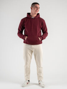 BERNA Felpa con cappuccio e tascone 215266 Bordeaux4