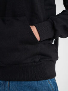 BERNA Felpa con cappuccio e tascone 215266 Nero (1)