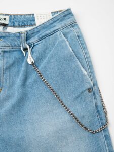 BERNA Jeans con gamba morbida, tasca pantalone e catenella laterale 215186 (1)