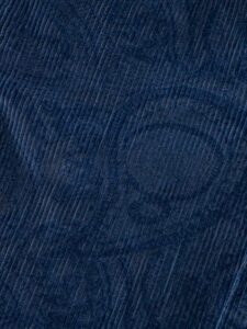 BERNA Pantalone damascati in velluto a costine con catenella removibile 215190 Blu (3)