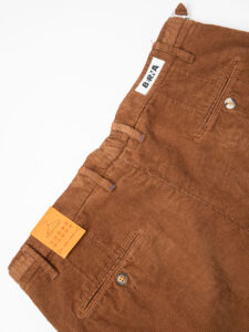 BERNA Pantalone in velluto con pinces e fibbie laterali 205083 Bruciato (1)