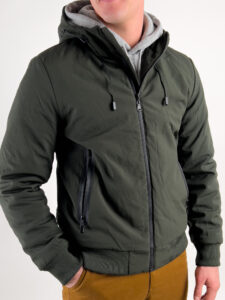 Giubbino tecnico con cappuccio e tasche frontali H3351 Verde1