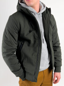 Giubbino tecnico con cappuccio e tasche frontali H3351 Verde2