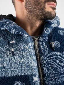 IMPERIAL Giubbotto teddy in fantasia bandana con zip e cappuccio U3025435 Blu (2)