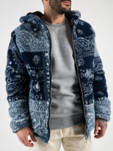 IMPERIAL Giubbotto teddy in fantasia bandana con zip e cappuccio U3025435 Blu (4)