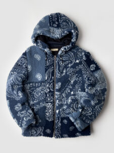 IMPERIAL Giubbotto teddy in fantasia bandana con zip e cappuccio U3025435 Blu2