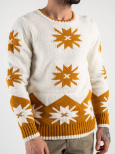 IMPERIAL Maglione girocollo di natale con fiocchi di neve misto lana M3614STEFF Panna (2)