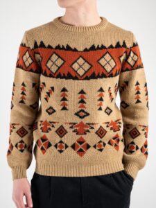 IMPERIAL Maglione girocollo in fantasia M3614MAIA Cammello (3)