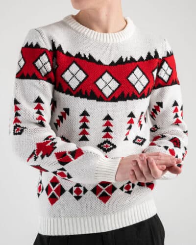 IMPERIAL Maglione girocollo in fantasia M3614MAIA Panna