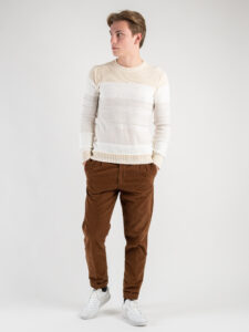 IMPERIAL Maglione girocollo lavorato a blocchi di colore tg.unica M55RU209 Bianco (1)
