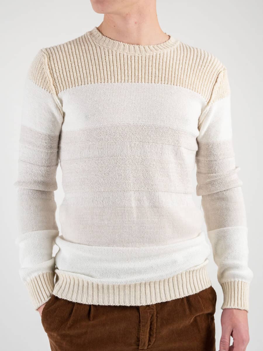 IMPERIAL Maglione girocollo lavorato a blocchi di colore tg.unica M55RU209 Bianco