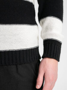 IMPERIAL Maglione girocollo rigato con greca centrale tg.unica M553U207 BiancoNero (1)