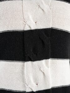 IMPERIAL Maglione girocollo rigato con greca centrale tg.unica M553U207 BiancoNero (6)