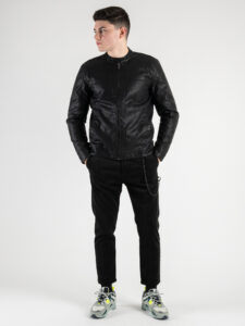 ONLY&SONS Biker in ecopelle semplice con zip MIKE 22012339 Black (1)