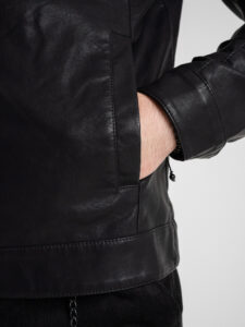 ONLY&SONS Biker in ecopelle semplice con zip MIKE 22012339 Black (10)