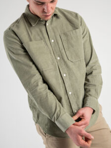ONLY&SONS Camicia in velluto stondata con tasche frontali SALP 22024716 Seagrass1