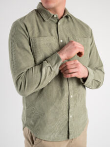 ONLY&SONS Camicia in velluto stondata con tasche frontali SALP 22024716 Seagrass2